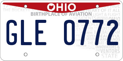 OH license plate GLE0772