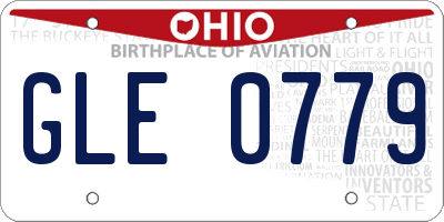 OH license plate GLE0779