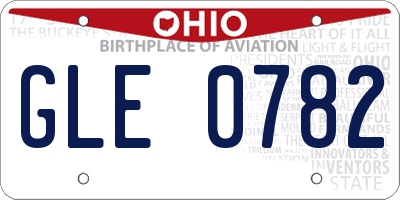 OH license plate GLE0782