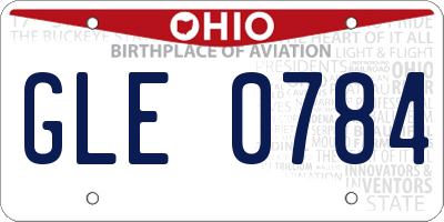 OH license plate GLE0784