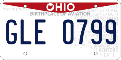 OH license plate GLE0799