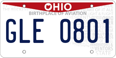 OH license plate GLE0801