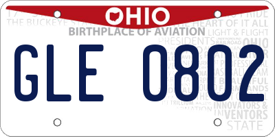 OH license plate GLE0802