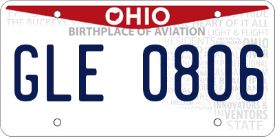 OH license plate GLE0806