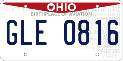 OH license plate GLE0816