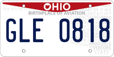 OH license plate GLE0818