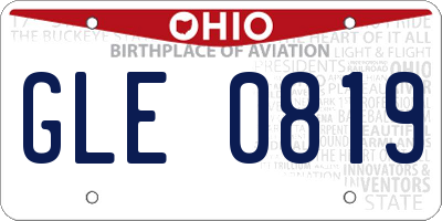 OH license plate GLE0819