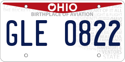 OH license plate GLE0822