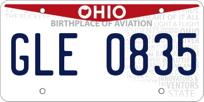 OH license plate GLE0835