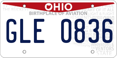 OH license plate GLE0836