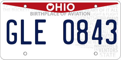 OH license plate GLE0843