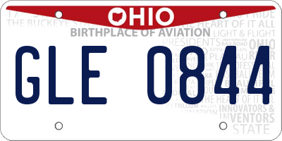 OH license plate GLE0844