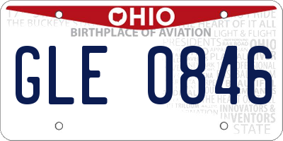 OH license plate GLE0846