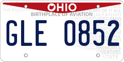 OH license plate GLE0852