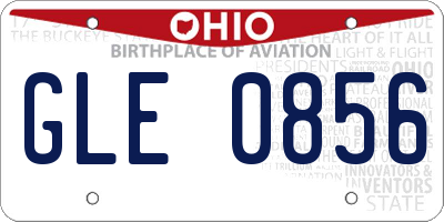 OH license plate GLE0856