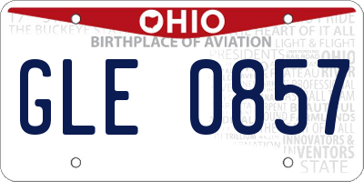 OH license plate GLE0857
