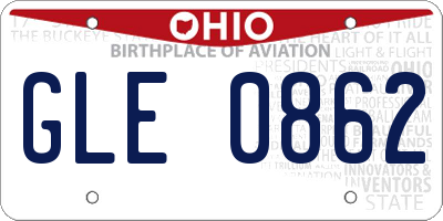 OH license plate GLE0862