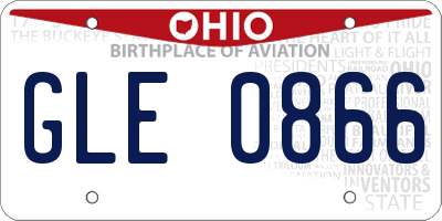 OH license plate GLE0866
