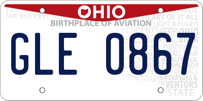 OH license plate GLE0867