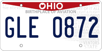 OH license plate GLE0872