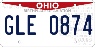 OH license plate GLE0874