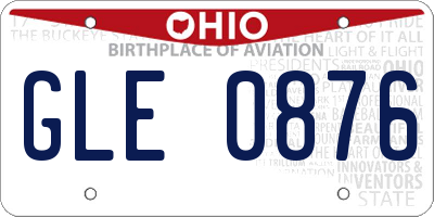 OH license plate GLE0876