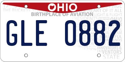 OH license plate GLE0882