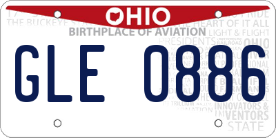 OH license plate GLE0886