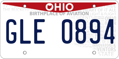 OH license plate GLE0894