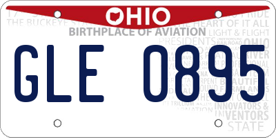 OH license plate GLE0895