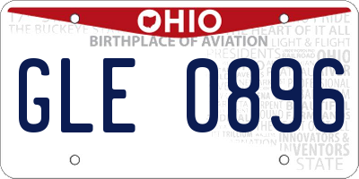 OH license plate GLE0896