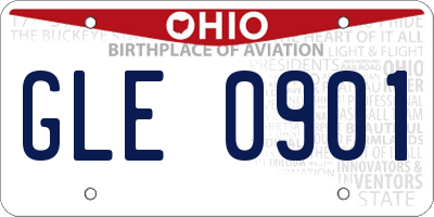 OH license plate GLE0901