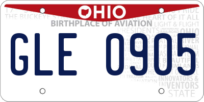 OH license plate GLE0905