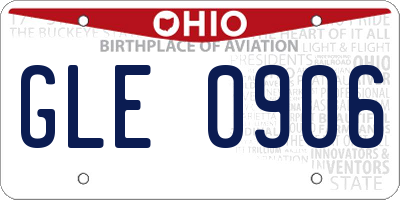 OH license plate GLE0906
