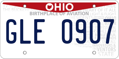 OH license plate GLE0907