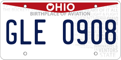 OH license plate GLE0908