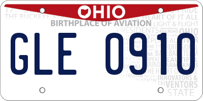OH license plate GLE0910