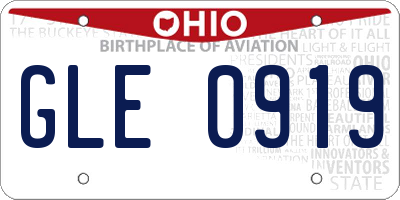 OH license plate GLE0919