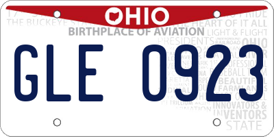 OH license plate GLE0923