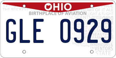 OH license plate GLE0929