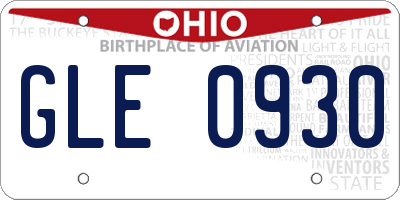 OH license plate GLE0930