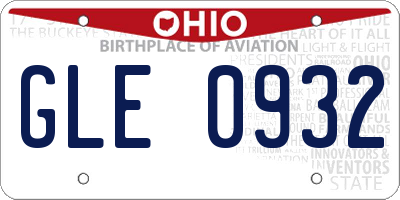 OH license plate GLE0932