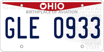 OH license plate GLE0933