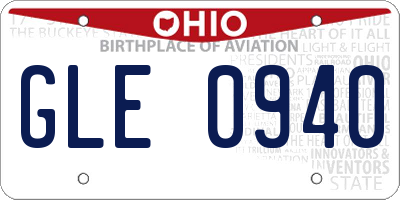 OH license plate GLE0940