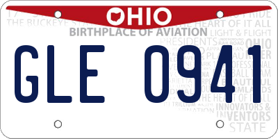 OH license plate GLE0941