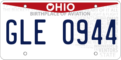 OH license plate GLE0944