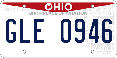 OH license plate GLE0946