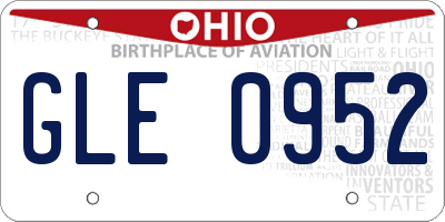 OH license plate GLE0952