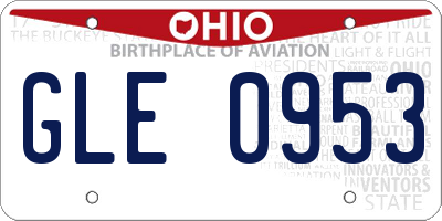 OH license plate GLE0953