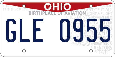 OH license plate GLE0955